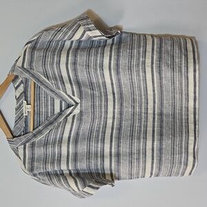 Artisan NY‎ Linen Naitucal Striped Top Size Large Coastal Boxy